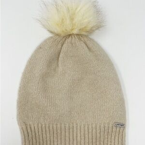 Jack & Missy Women's Beige Knit Pom Hat